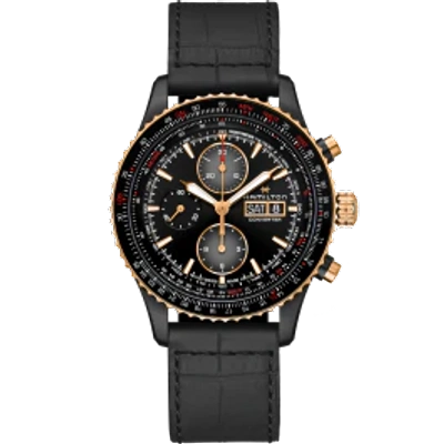 Shop Hamilton Khaki Aviation Converter Auto Chrono In Black