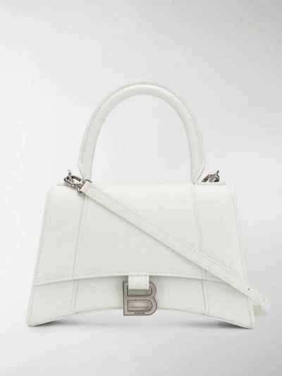 Shop Balenciaga Hourglass Shoulder Bag In White