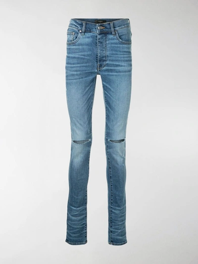 Shop Amiri Slash Skinny Jeans In Blue