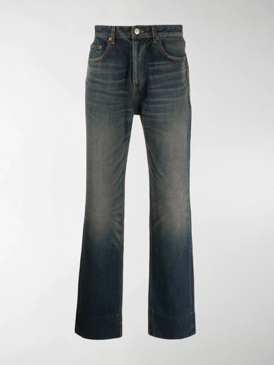 Shop Balenciaga Faded Slim-fit Jeans In Blue