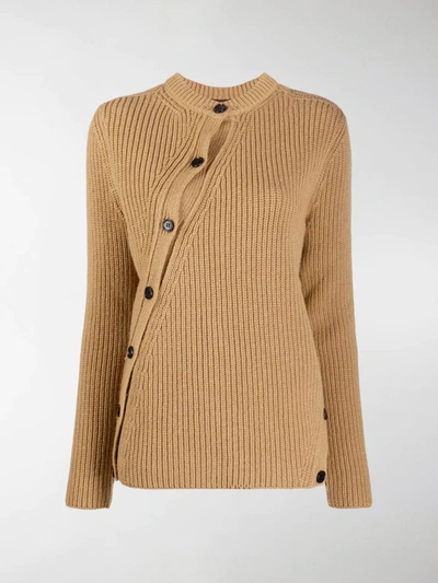 Shop Colville Cable-knit Twisted Wool Cardigan In Brown
