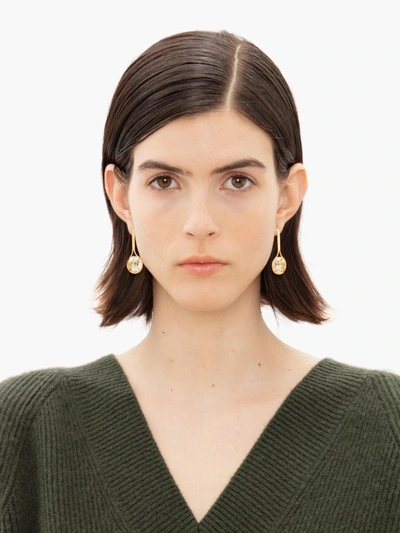 Shop Jw Anderson Crystal Loop Earrings In Gold