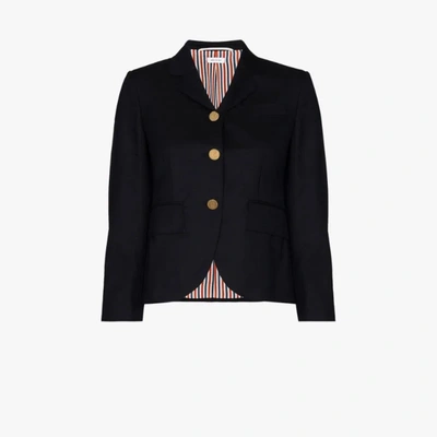 Shop Thom Browne Single Breasted Jacket In Blue