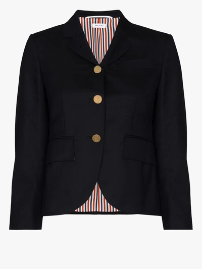 Shop Thom Browne Single Breasted Jacket In Blue