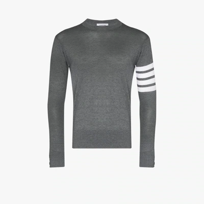 Shop Thom Browne Grey 4-bar Stripe Wool Sweater