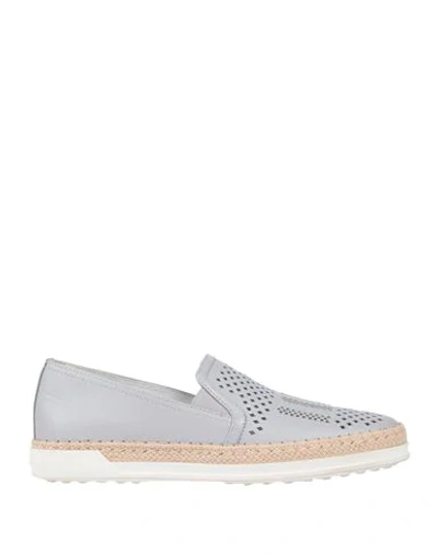 Shop Tod's Espadrilles In Light Grey