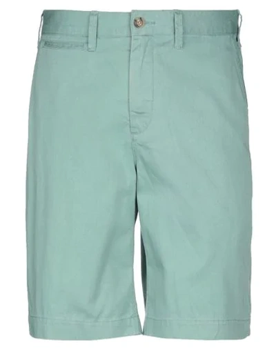 Shop Polo Ralph Lauren Man Shorts & Bermuda Shorts Light Green Size 33 Cotton