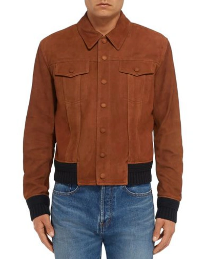 Shop Saint Laurent Jackets In Brown