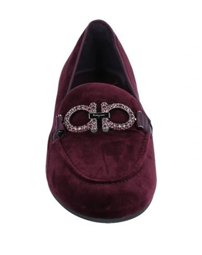 Shop Ferragamo Loafers In Deep Purple