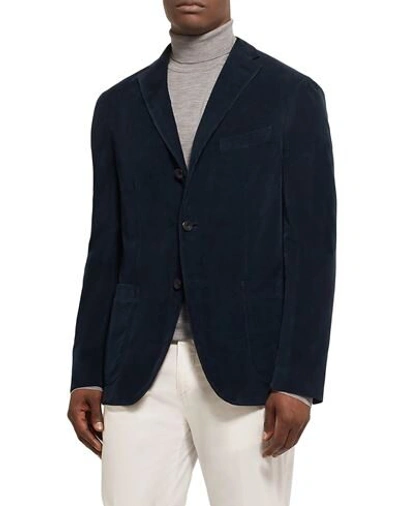 Shop Boglioli Man Suit Jacket Midnight Blue Size 38 Cotton, Elastane