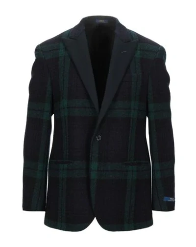 Shop Polo Ralph Lauren Suit Jackets In Dark Blue