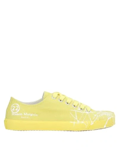 Shop Maison Margiela Woman Sneakers Yellow Size 9 Textile Fibers