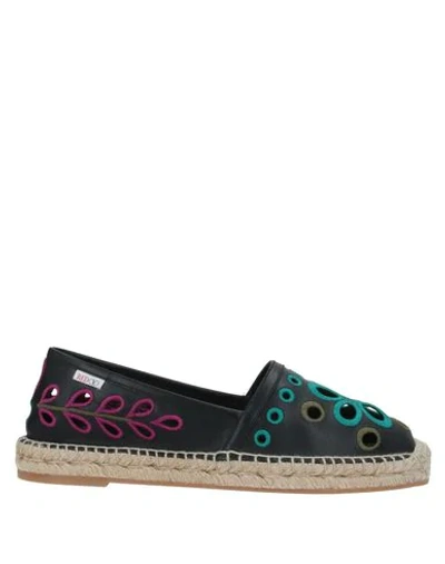Redv Red(v) Woman Espadrilles Black Size 6 Soft Leather In Black
