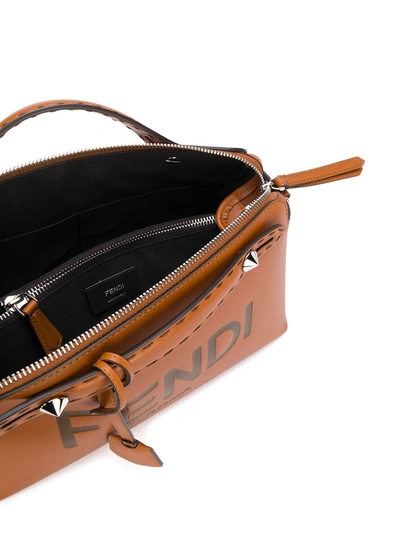 Shop Fendi By The Way Leather Boston Bag In Brown