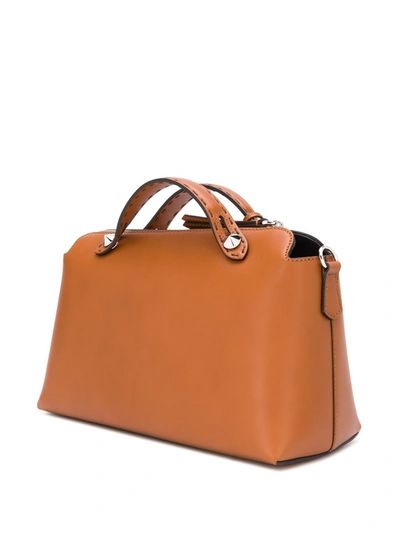 Shop Fendi By The Way Leather Boston Bag In Brown