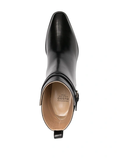Shop Francesco Russo Leather Ankle Boots