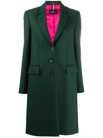 Shop Ps By Paul Smith Wool Coat In Green