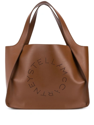 Shop Stella Mccartney Stella Logo Tote Bag In Brown