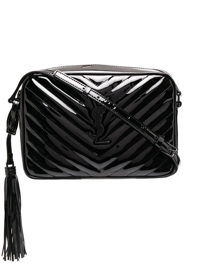 Shop Saint Laurent Monogram Lou Leather Camera Bag In Black