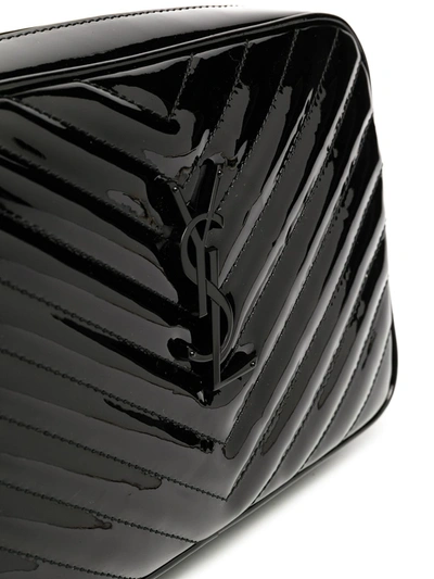 Shop Saint Laurent Monogram Lou Leather Camera Bag In Black