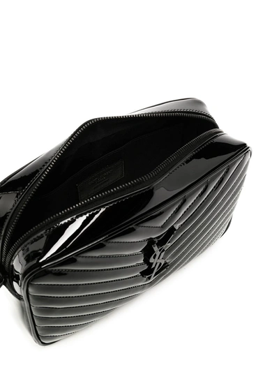 Shop Saint Laurent Monogram Lou Leather Camera Bag In Black