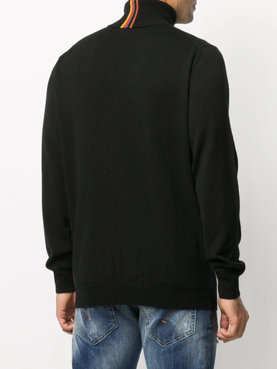 Shop Paul Smith Cashmere Roll Neck Sweater In Black