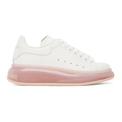 Shop Alexander Mcqueen White & Pink Clear Sole Oversized Sneakers In 9053 Wh/rsg