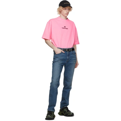 Shop Balenciaga Pink Sponsor T-shirt In 5764bubble