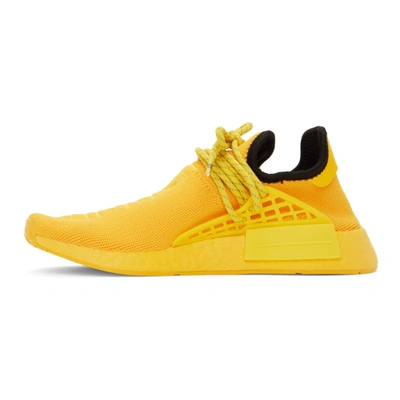 Shop Adidas Originals By Pharrell Williams Yellow Hu Nmd Sneakers In Gold/yellow
