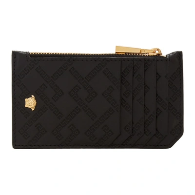 Shop Versace Black Embossed Medusa Card Holder In D41oh Black