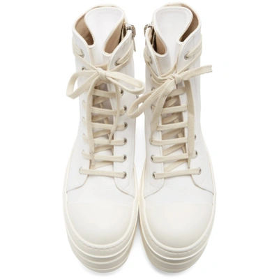 Shop Rick Owens Drkshdw White Double Bumper High-top Sneakers In 11 Milk