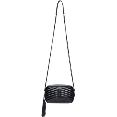 Shop Saint Laurent Black Mini Lou Chain Bag In 1000 Black