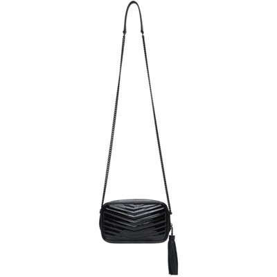 Shop Saint Laurent Black Mini Lou Chain Bag In 1000 Black