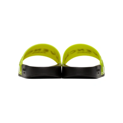 Shop Givenchy Yellow & Black Logo Flat Slides In 734 Yellow