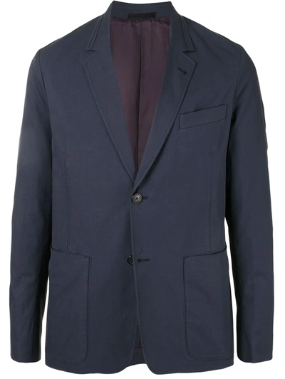 Shop Paul Smith Single-breasted Cotton Blazer In Blue