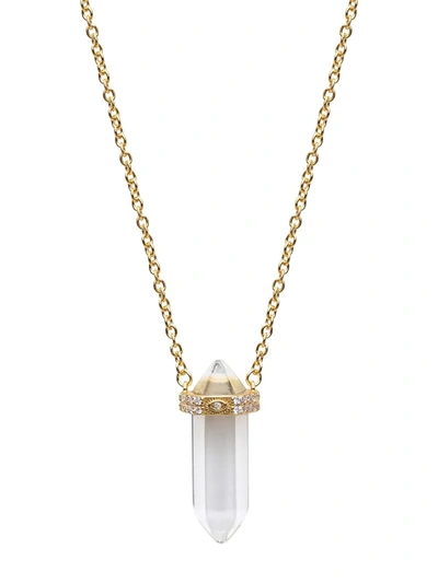 Nialaya Jewelry Quartz Pendant Chain Necklace In White