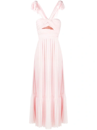 Shop Giambattista Valli Cut-out Sleeveless Evening Gown In Pink