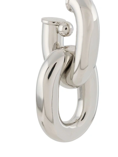 Shop Rabanne Chunky Drop-chain Earrings In Silver
