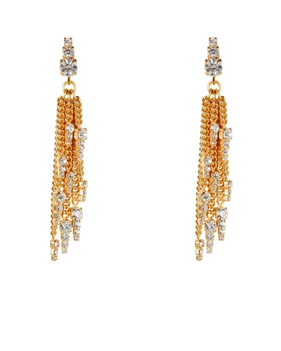 Shop Elizabeth Cole Gretel Chain-link Fringe Earrings In Gold