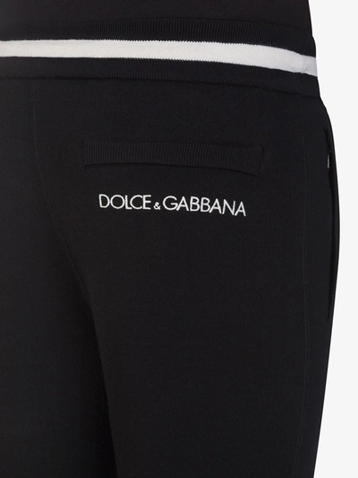 Shop Dolce & Gabbana Striped Drawstring Track Pants In Black