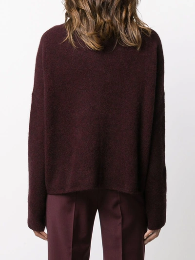 Shop Filippa K Funnel-neck Knit Jumper In Red