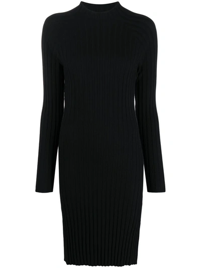Shop Filippa K Selena Ribbed-knit Dress In Black
