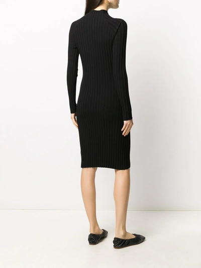 Shop Filippa K Selena Ribbed-knit Dress In Black