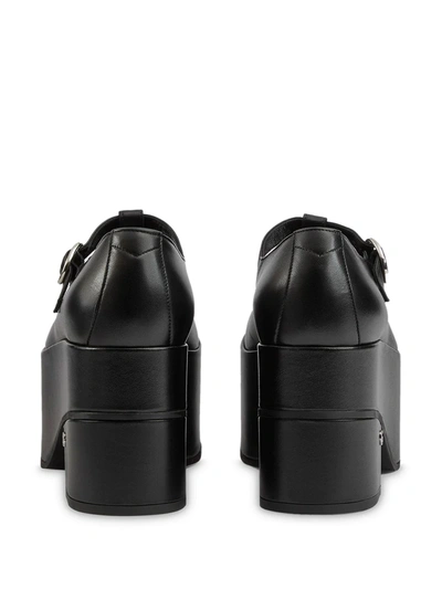 Shop Gucci Platform Leather Mary Janes In Black