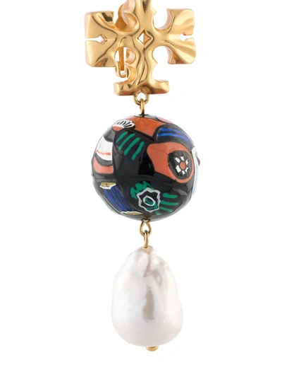 Shop Tory Burch Roxanne Ceramic Pearl Drop Earrings In Black