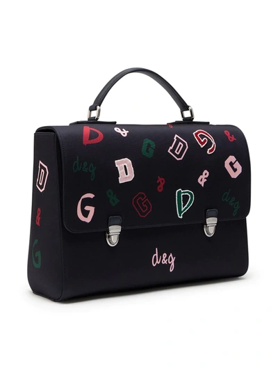 Shop Dolce & Gabbana Dg-print Satchel Backpack In Blue