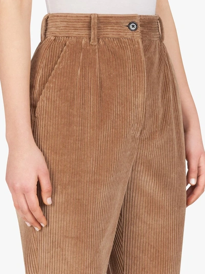 Shop Dolce & Gabbana High-waist Corduroy Trousers In Neutrals