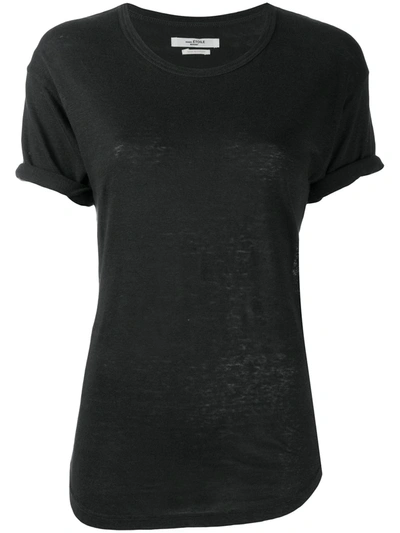 Shop Isabel Marant Étoile Short-sleeve Linen T-shirt In Black