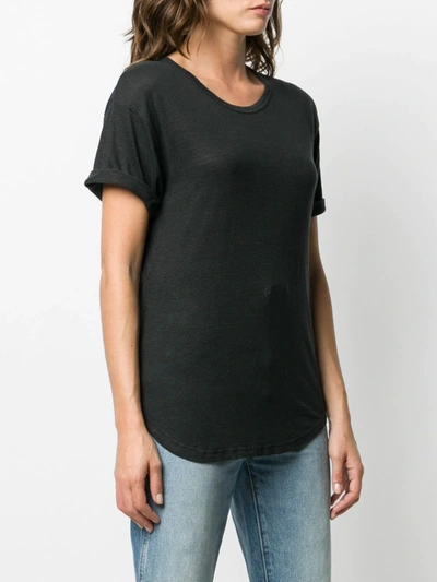 Shop Isabel Marant Étoile Short-sleeve Linen T-shirt In Black