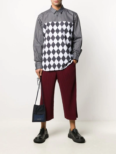 Shop Comme Des Garçons Homme Deux Mix-print Panelled Shirt In Black